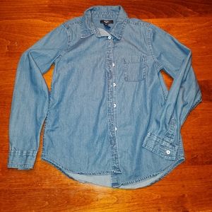 GapKids Denim Button Down Shirt Size L